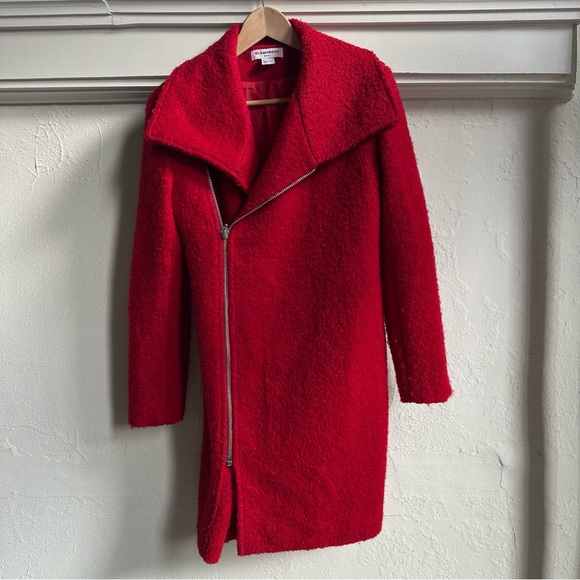 Women’s Red Textured Coat - Picture 2 of 6
